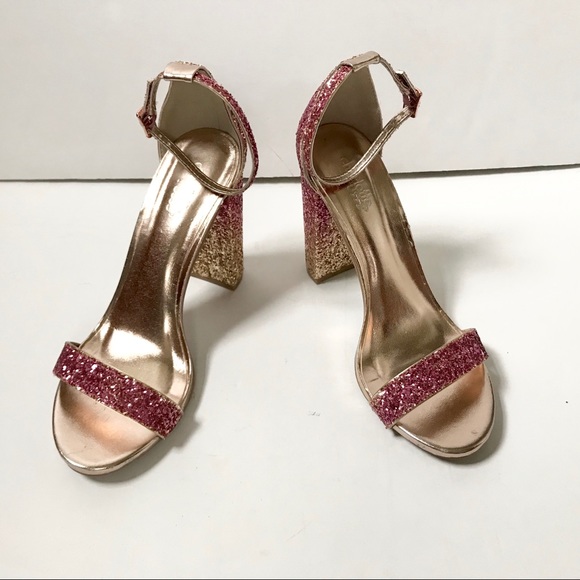 Charlotte Russe block heals pink and gold glitter - Picture 2 of 8